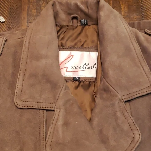 Vintage 100% Suede Trench Coat - Picture 7 of 9